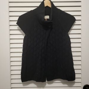 Sonoma Women's Sweater Petite Medium Black short-sleeve, mock neck sweat…